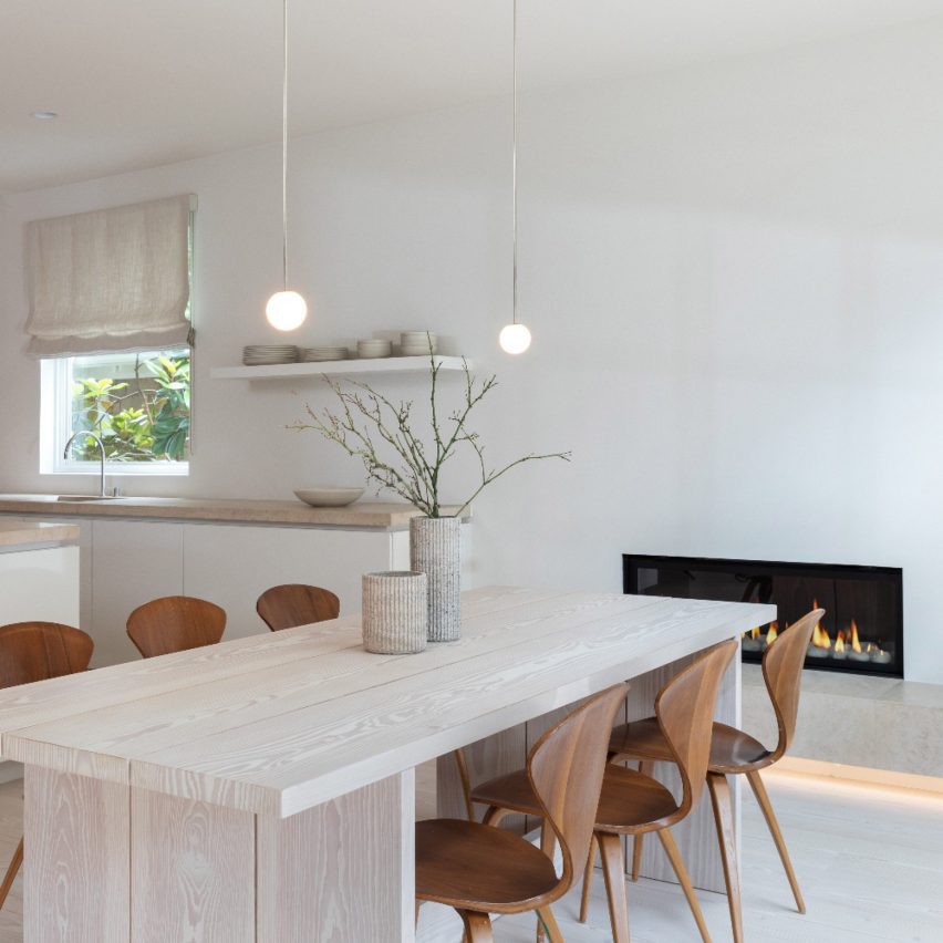 Wooden table with wooden chairs